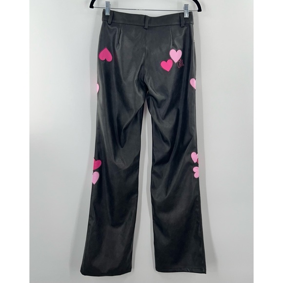 I.AM.GIA NWT Dixxi Pant in Black Faux Leather Heart Patches size Small - Picture 4 of 10